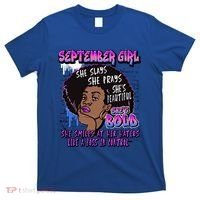 Black Melanin Queen September Afro Birthday Virgo Libra Gift T-Shirt thumb 0