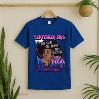 Black Melanin Queen September Afro Birthday Virgo Libra Gift T-Shirt thumb 2
