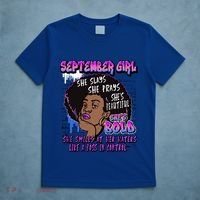 Black Melanin Queen September Afro Birthday Virgo Libra Gift T-Shirt thumb 5