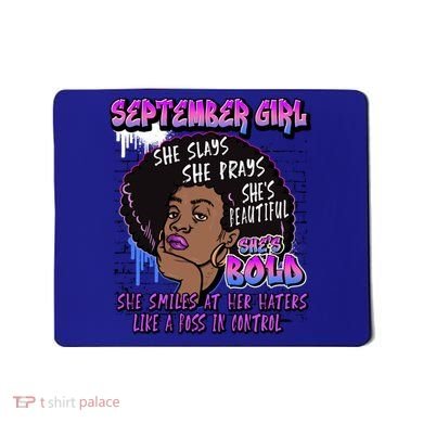 Black Melanin Queen September Afro Birthday Virgo Libra Gift Mousepad