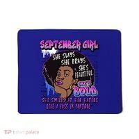 Black Melanin Queen September Afro Birthday Virgo Libra Gift Mousepad thumb 0