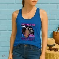 Black Melanin Queen September Afro Birthday Virgo Libra Gift Women's Tank Top thumb 2