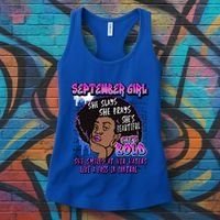 Black Melanin Queen September Afro Birthday Virgo Libra Gift Women's Tank Top thumb 3