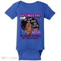 Black Melanin Queen September Afro Birthday Virgo Libra Gift Baby Bodysuit thumb 0