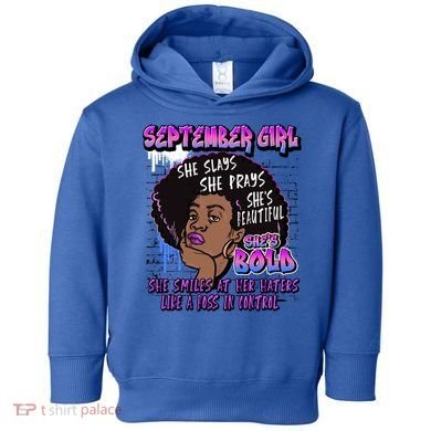 Black Melanin Queen September Afro Birthday Virgo Libra Gift Toddler Hoodie