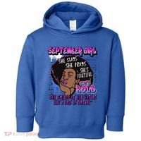 Black Melanin Queen September Afro Birthday Virgo Libra Gift Toddler Hoodie thumb 0