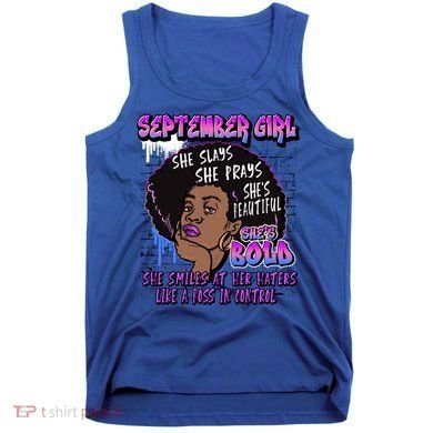 Black Melanin Queen September Afro Birthday Virgo Libra Gift Tank Top