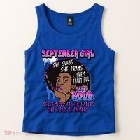 Black Melanin Queen September Afro Birthday Virgo Libra Gift Tank Top thumb 2
