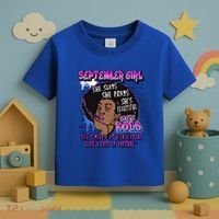 Black Melanin Queen September Afro Birthday Virgo Libra Gift Toddler T-Shirt thumb 3