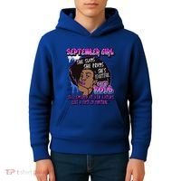 Black Melanin Queen September Afro Birthday Virgo Libra Gift Kids Hoodie thumb 4