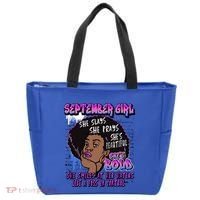 Black Melanin Queen September Afro Birthday Virgo Libra Gift Tote Bag thumb 0