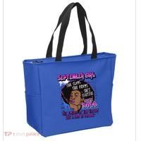 Black Melanin Queen September Afro Birthday Virgo Libra Gift Tote Bag thumb 2