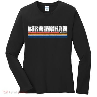 Birmingham Michigan Retro Women's Long Sleeve Shirt