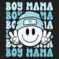Boy Mama Retro Gift For Mother Mom Of Sons Beanie thumb 2