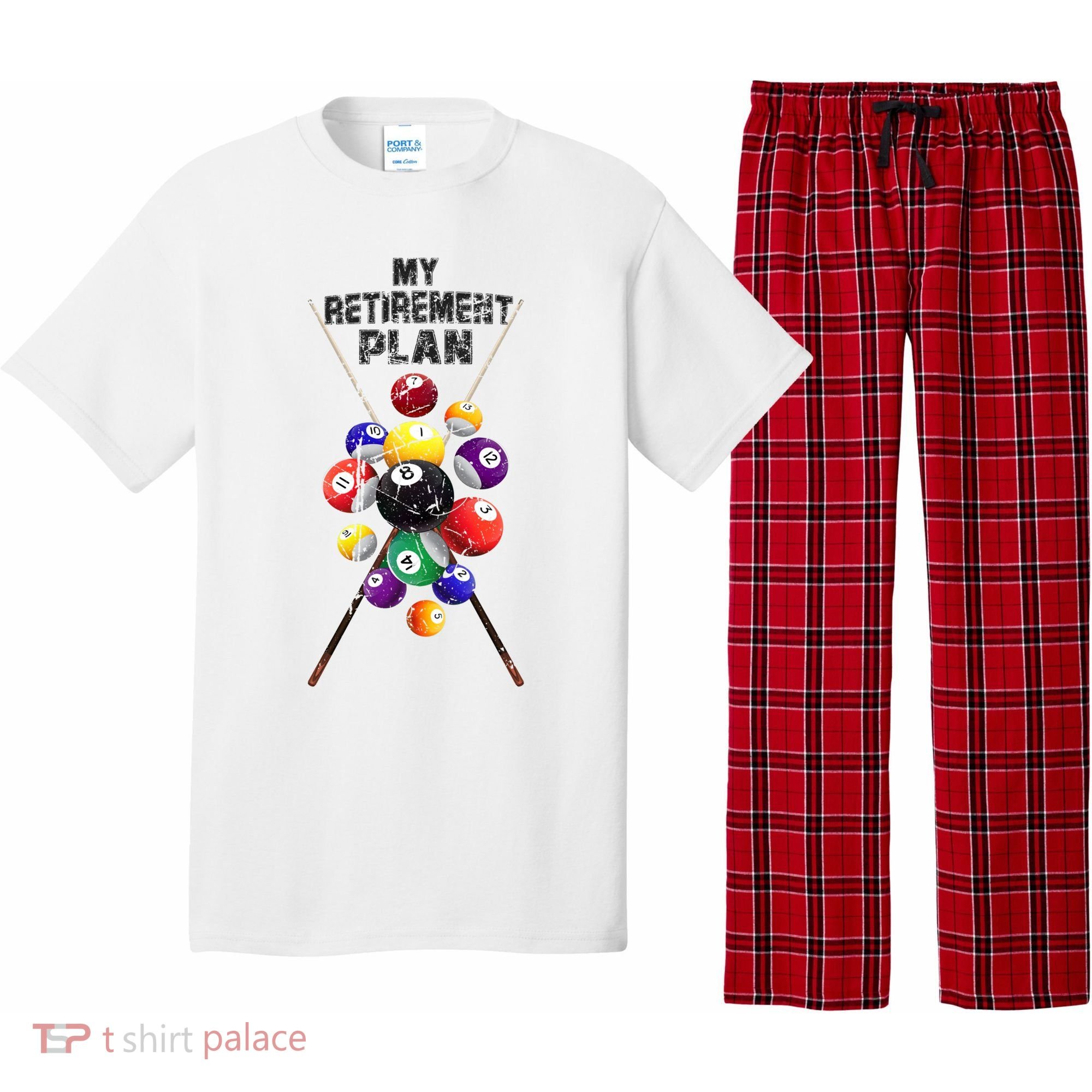 Billiards My Retirement Plan Play Pool Funny Retired Player Great Gift Pajama Set