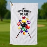 Billiards My Retirement Plan Play Pool Funny Retired Player Great Gift Golf Towel thumb 1