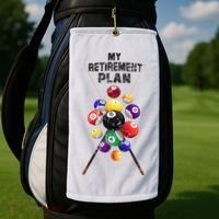 Billiards My Retirement Plan Play Pool Funny Retired Player Great Gift Golf Towel thumb 2