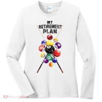 Billiards My Retirement Plan Play Pool Funny Retired Player Great Gift Women's Long Sleeve Shirt thumb 0