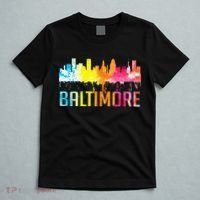 Baltimore Maryland Retro Watercolor Skyline Art Souvenir T-Shirt thumb 5