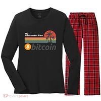 Bitcoin My Retirement Plan Crypto Gift Blockchain BTC Trader Women's Long Sleeve Flannel Pajama Set  thumb 0