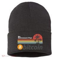 Bitcoin My Retirement Plan Crypto Gift Blockchain BTC Trader Sustainable Knit Beanie thumb 0