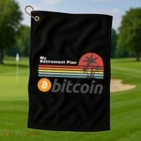 Bitcoin My Retirement Plan Crypto Gift Blockchain BTC Trader Golf Towel thumb 1