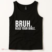 Bruh Meme Read Your Bible Christian Jesus Motivation Tank Top thumb 2