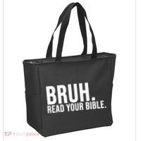 Bruh Meme Read Your Bible Christian Jesus Motivation Tote Bag thumb 2