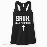 Bruh Meme Read Your Bible God Funny Modern Christian Church Women's Tank Top thumb 0