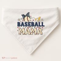 Baseball Mama Retro USA-Made Doggie Bandana thumb 0