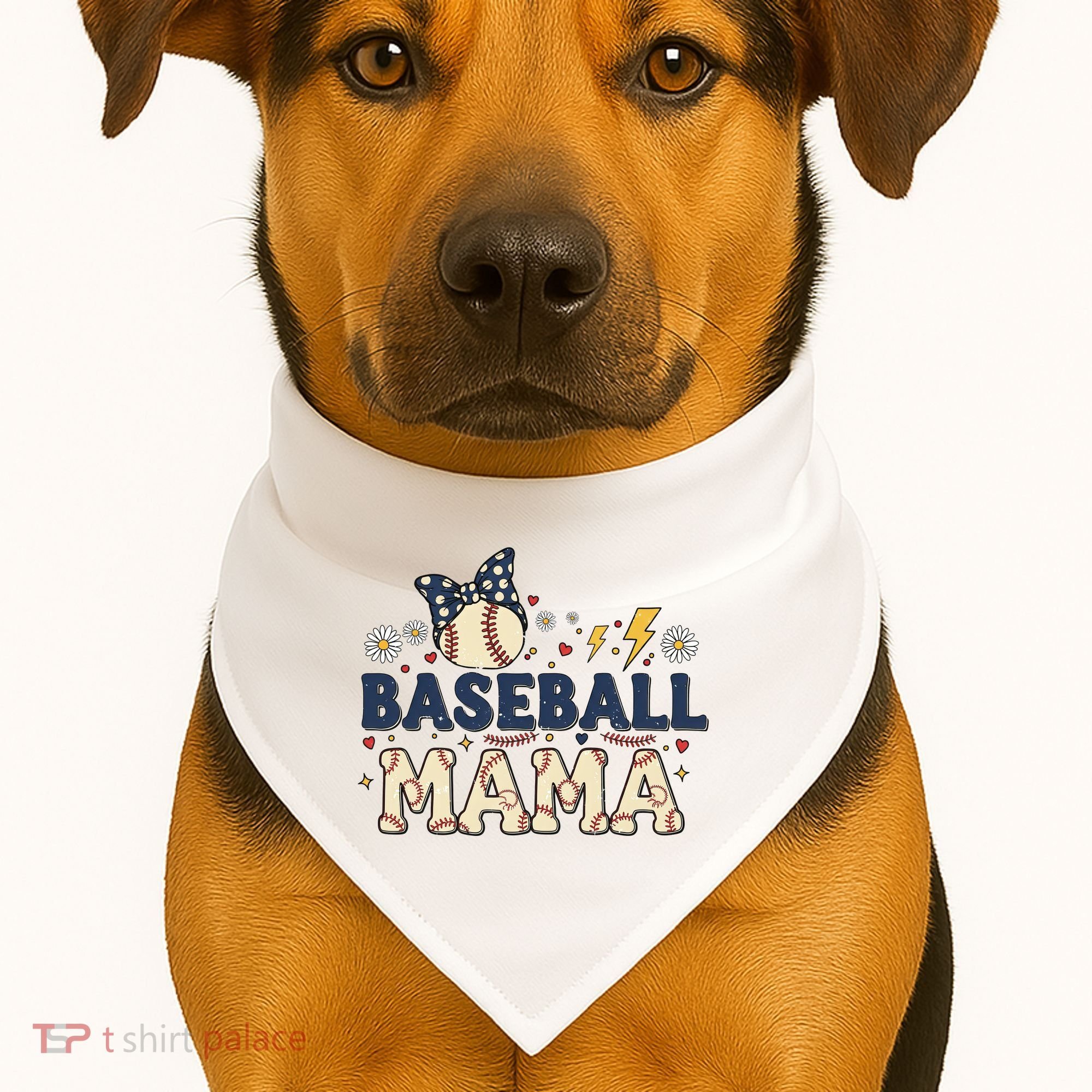Baseball Mama Retro USA-Made Doggie Bandana