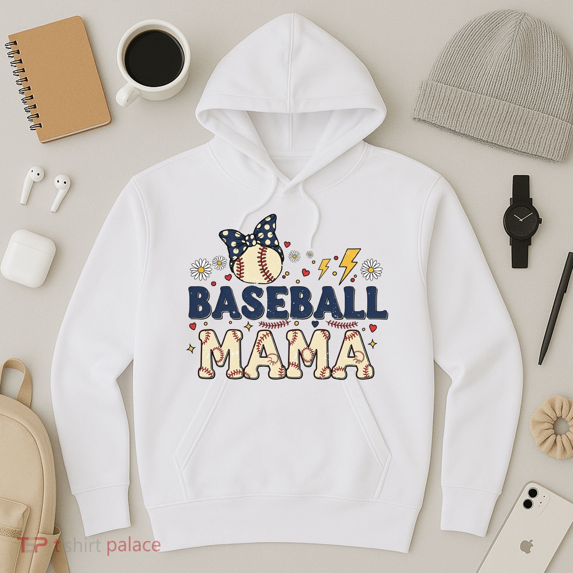 Baseball Mama Retro Hoodie