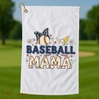 Baseball Mama Retro Golf Towel thumb 1