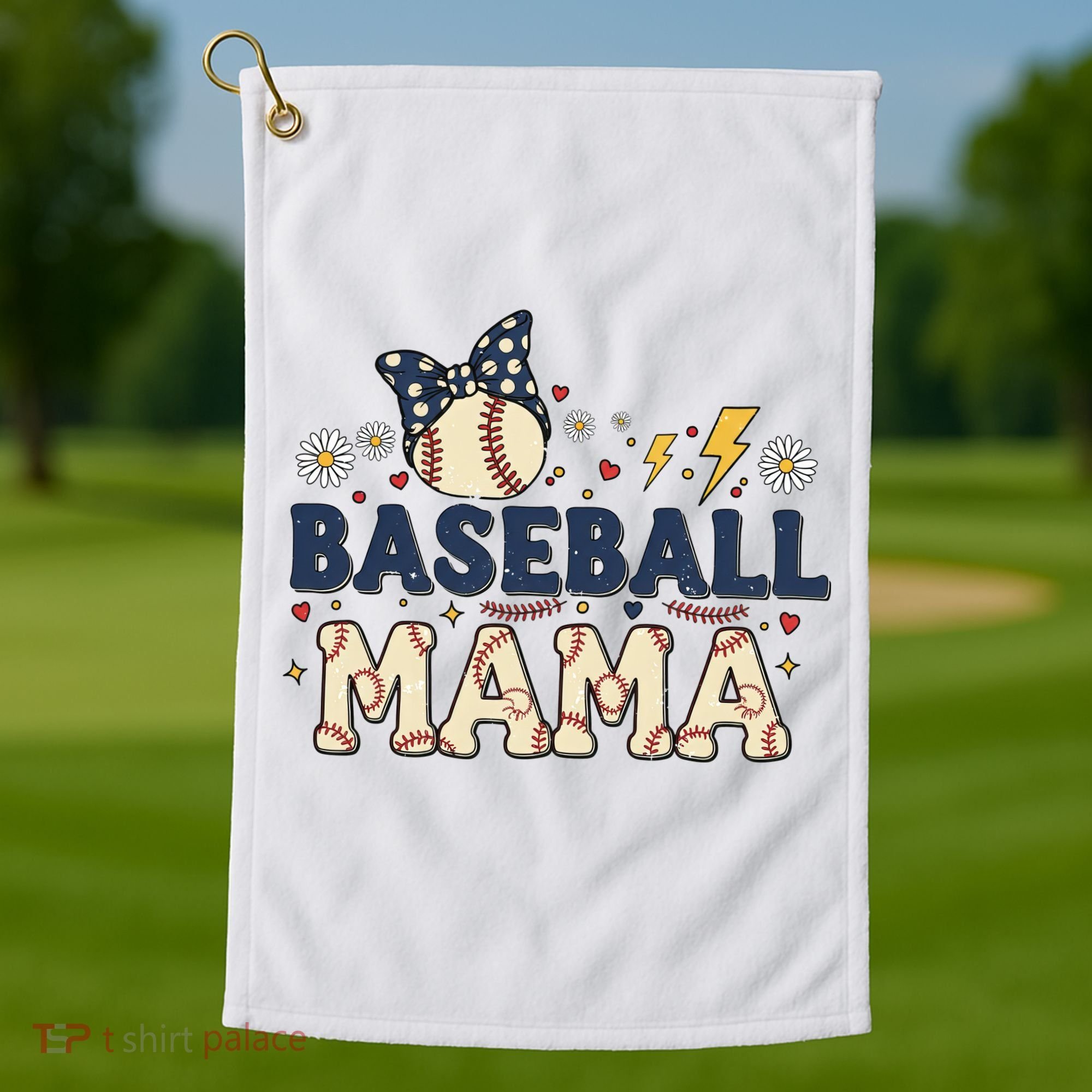 Baseball Mama Retro Golf Towel