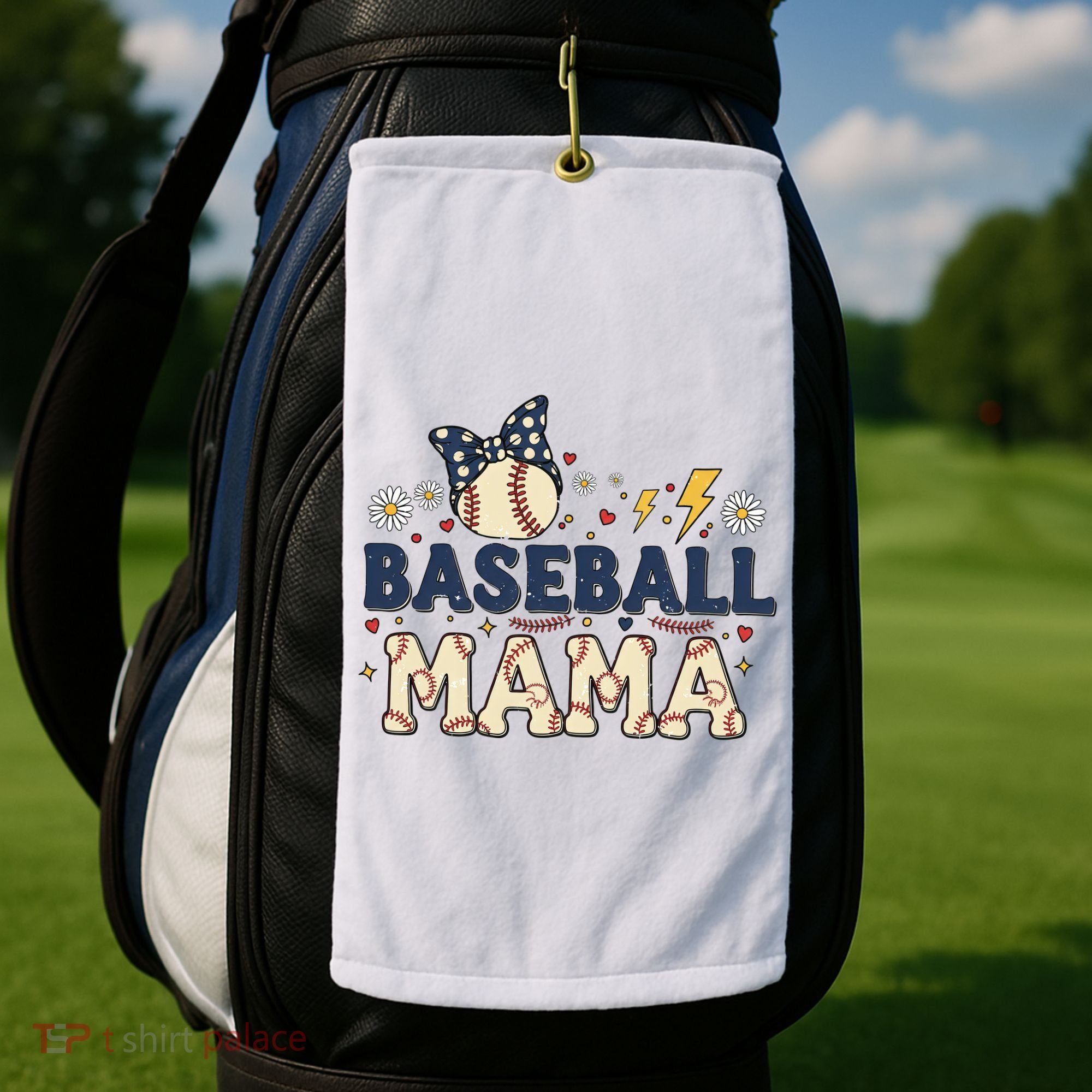 Baseball Mama Retro Golf Towel