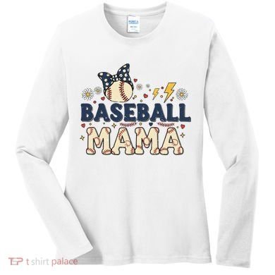 Baseball Mama Retro Women's Long Sleeve Shirt