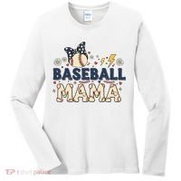 Baseball Mama Retro Women's Long Sleeve Shirt thumb 0