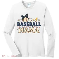 Baseball Mama Retro Women's Long Sleeve Shirt thumb 0