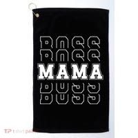 Boss Mama Retro Mom Gift Golf Towel thumb 0