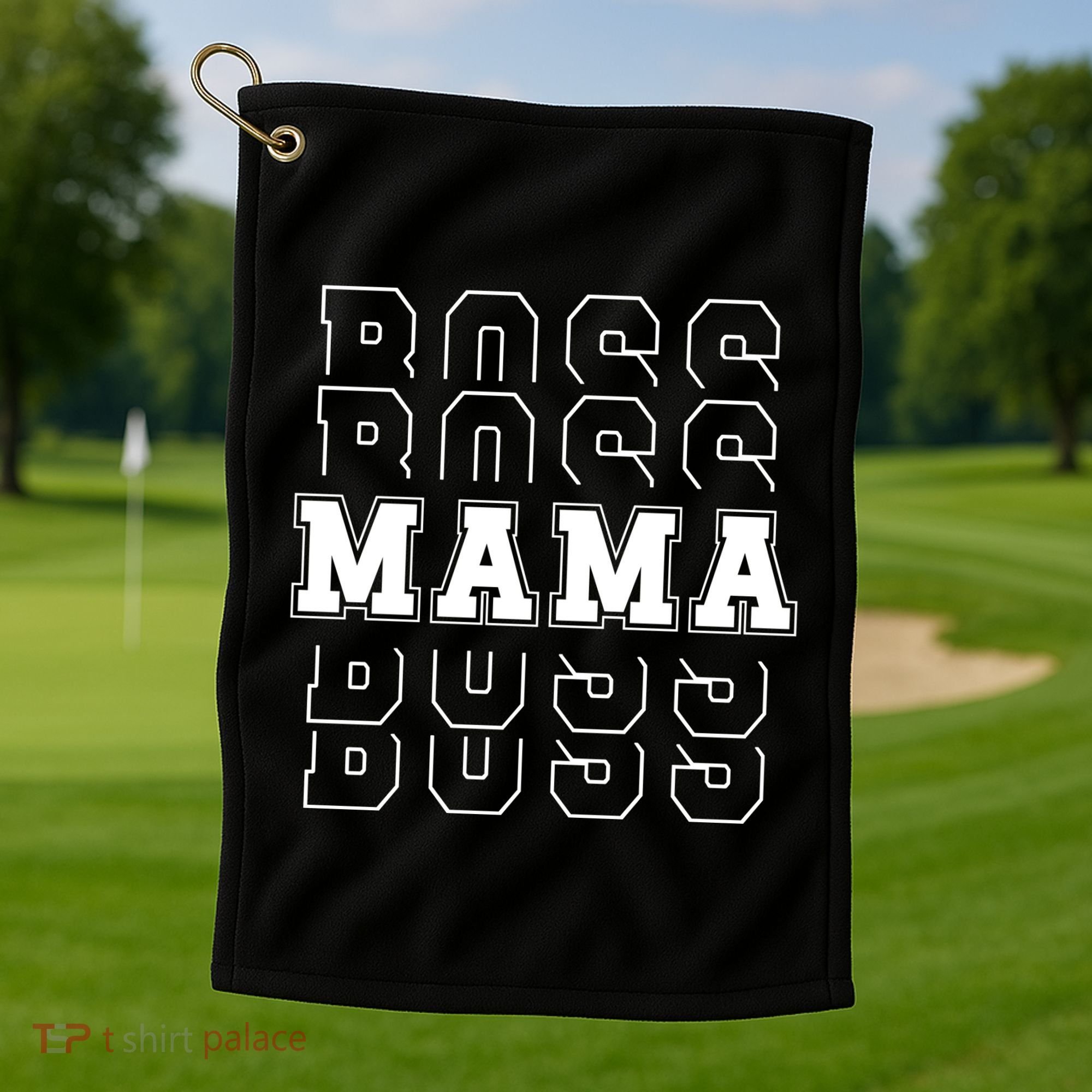Boss Mama Retro Mom Gift Golf Towel