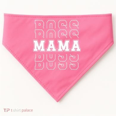 Boss Mama Retro Mom Gift USA-Made Doggie Bandana