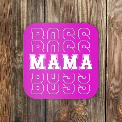 Boss Mama Retro Mom Gift Coaster