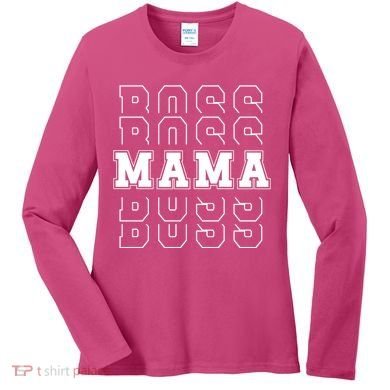 Boss Mama Retro Mom Gift Women's Long Sleeve Shirt
