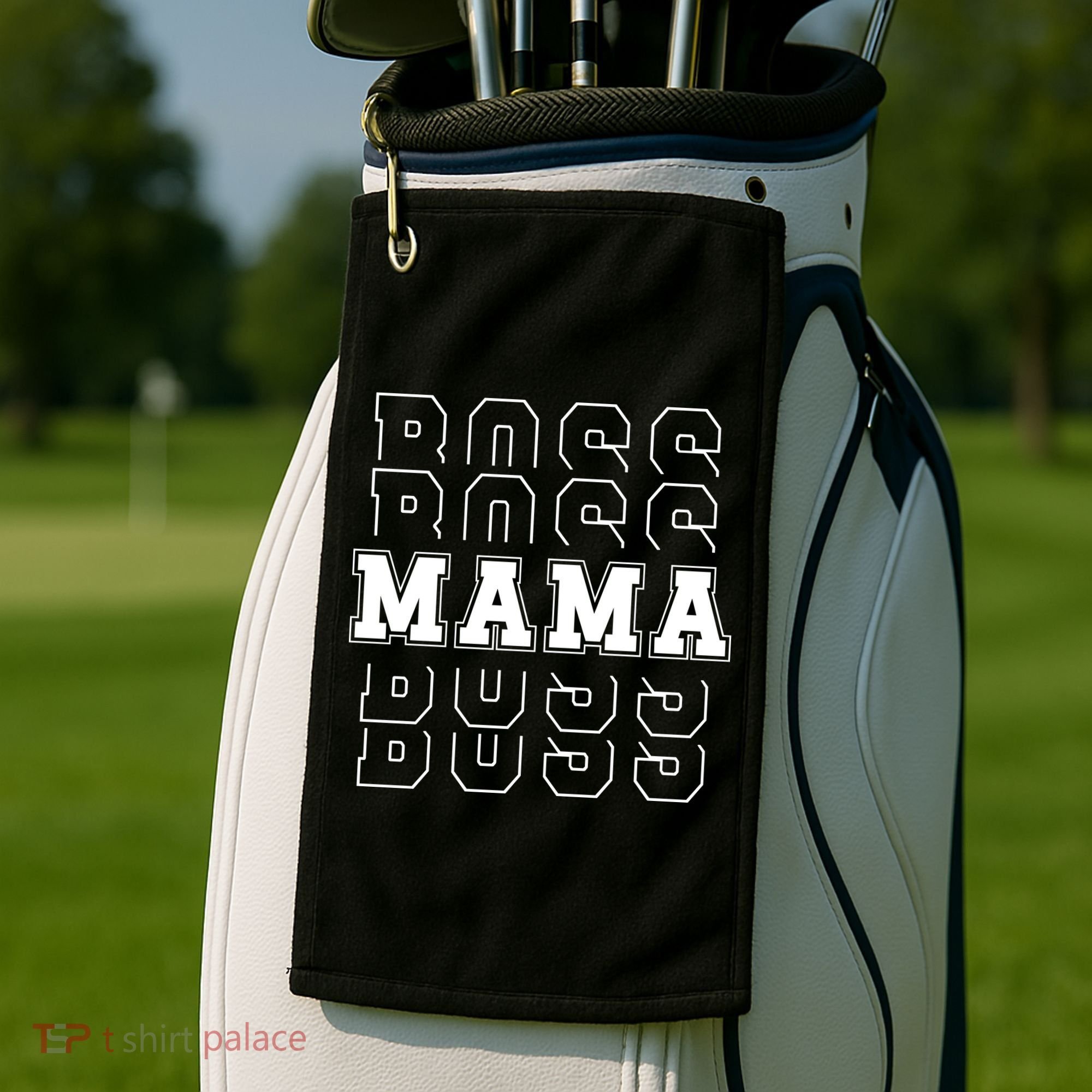 Boss Mama Retro Cute Gift For Mom Golf Towel
