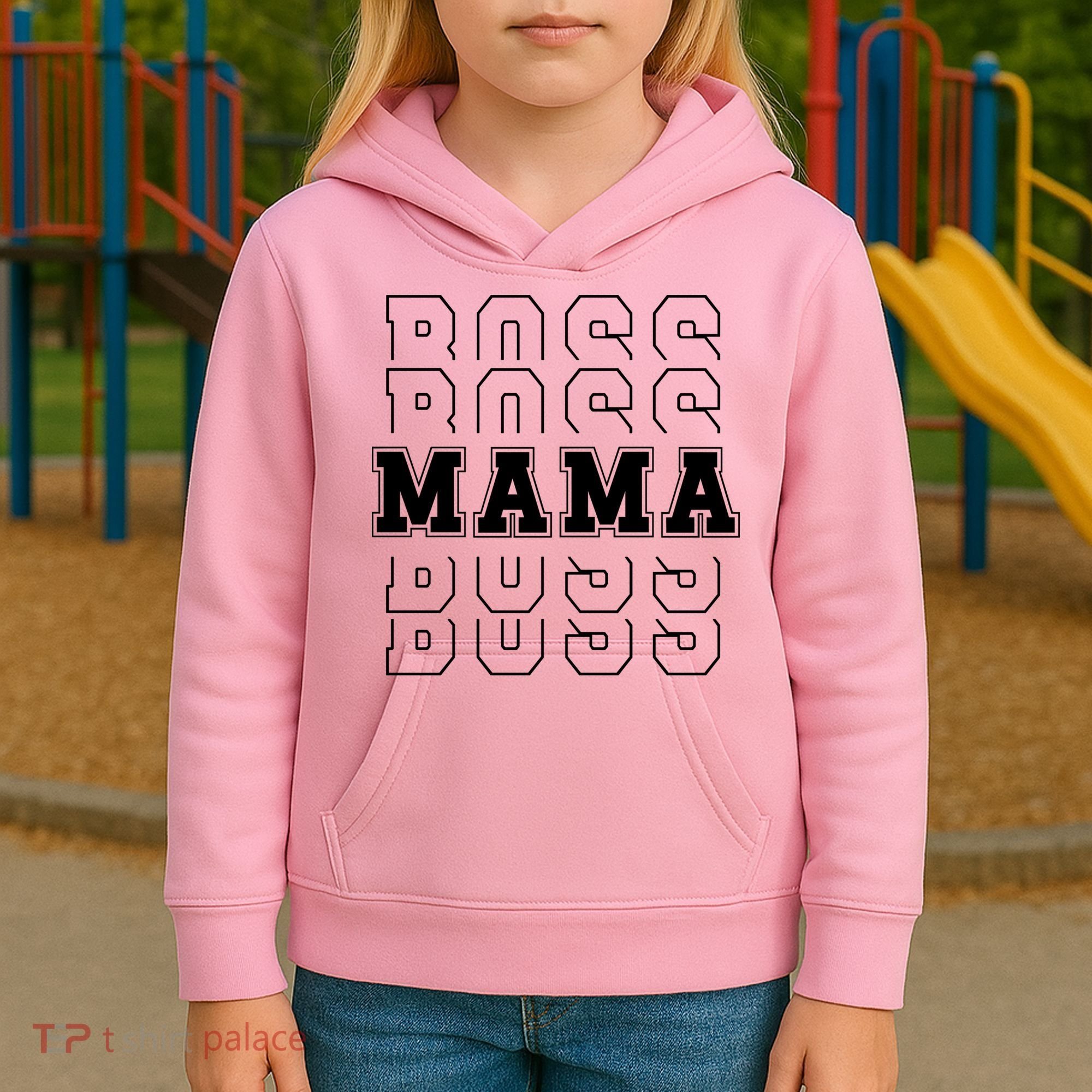 Boss Mama Retro Cute Gift For Mom Kids Hoodie