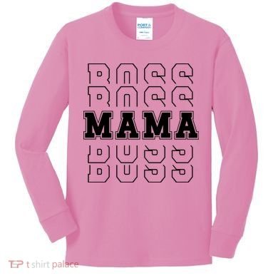 Boss Mama Retro Cute Gift For Mom Kids Long Sleeve Shirt