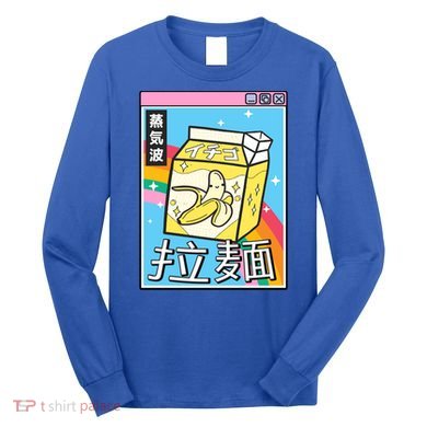 Banana Milk Rainbow Digital Japan Style 80s Otaku Vaporwave Cool Gift Long Sleeve Shirt