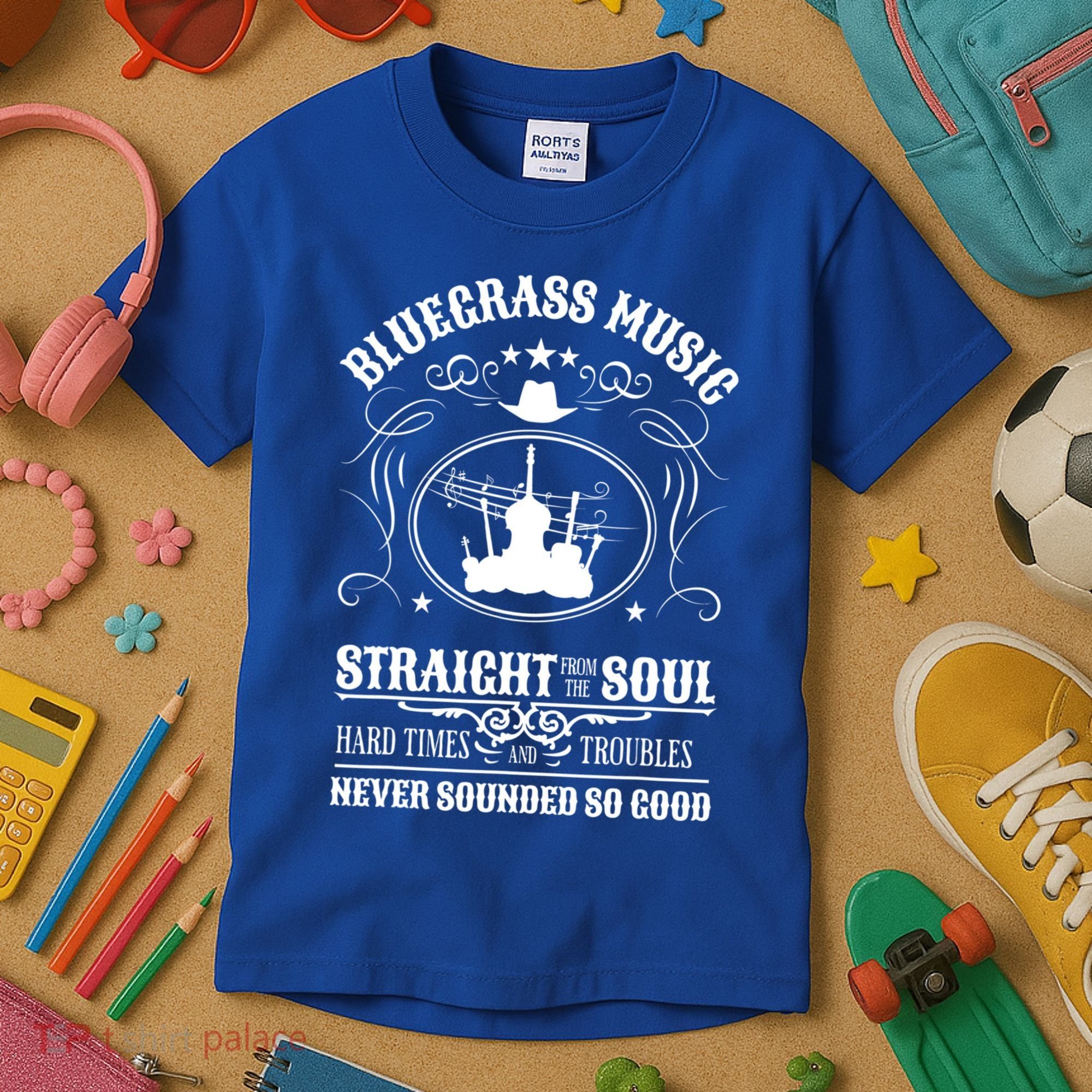 Bluegrass Music Straight From The Soul Music Lover Guift Kids T-Shirt