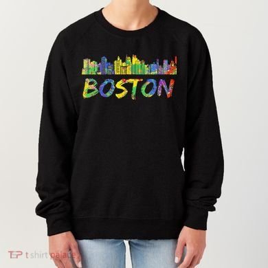 Boston Massachusetts Skyline Paint Women's Sweatshirt