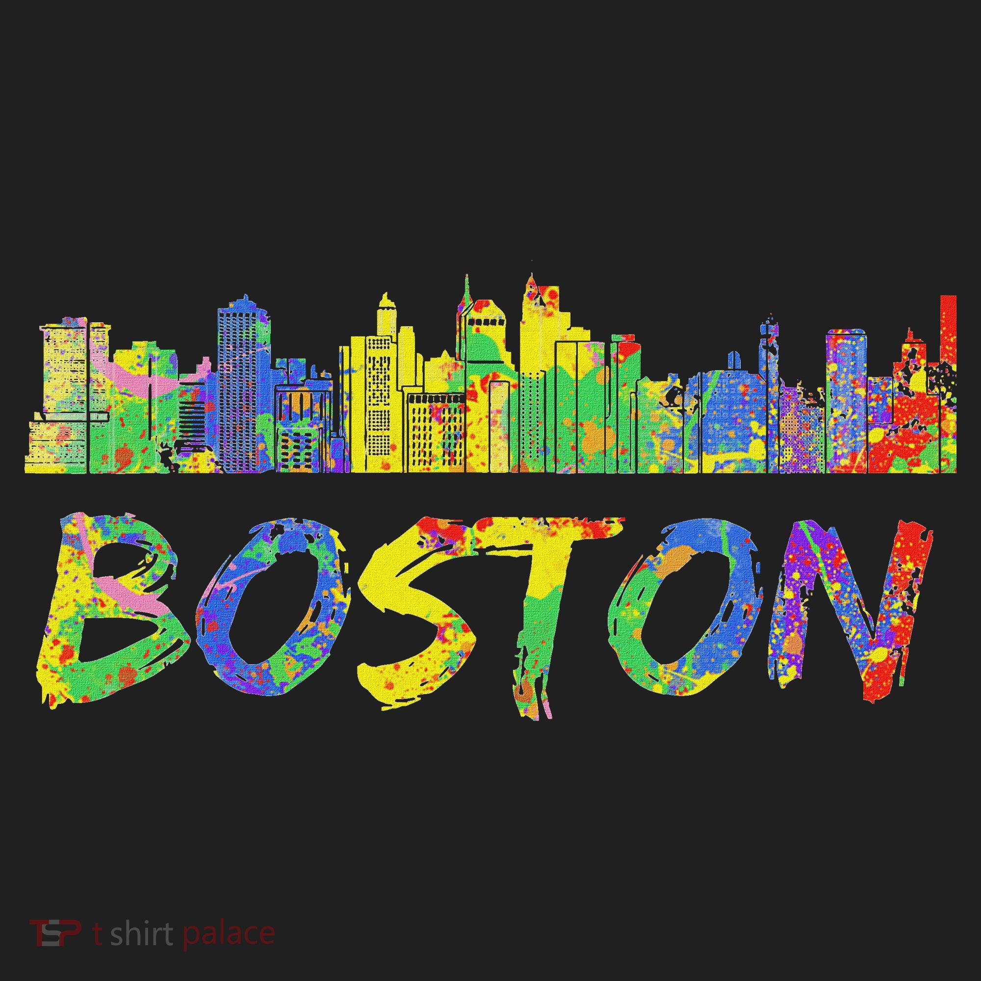Boston Massachusetts Skyline Paint Women's Sweatshirt